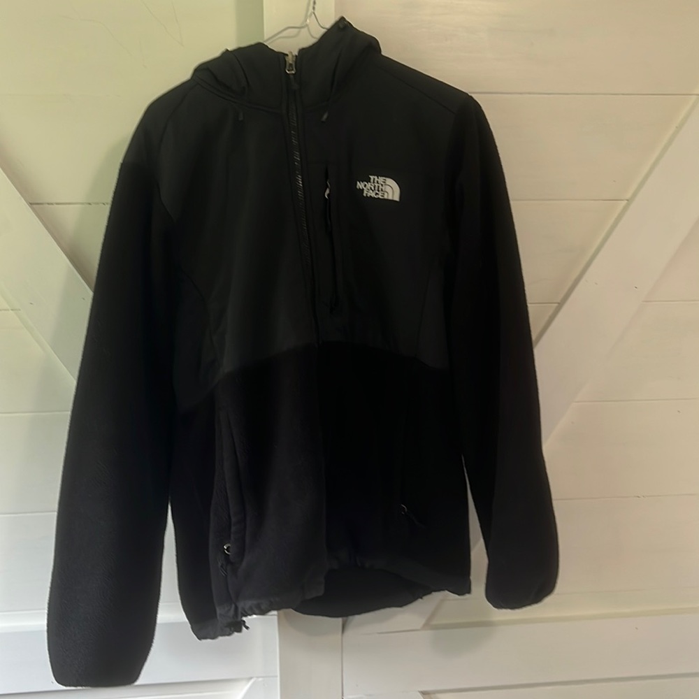 The North Face black Denali jacket with hood